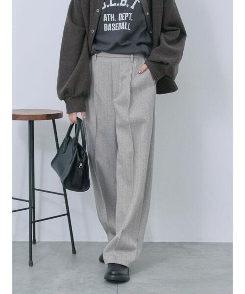 Samansa Mos2 blue（サマンサモスモスブルー）の「ヘリンボーンストレートパンツ（その他パンツ・レディース・チャコールグレー/ベージュ/ブラウン/グレー・F）」の20枚目の写真