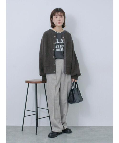 Samansa Mos2 blue（サマンサモスモスブルー）の「ヘリンボーンストレートパンツ（その他パンツ・レディース・チャコールグレー/ベージュ/ブラウン/グレー・F）」の21枚目の写真