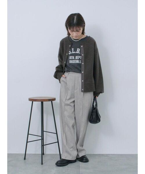 Samansa Mos2 blue（サマンサモスモスブルー）の「ヘリンボーンストレートパンツ（その他パンツ・レディース・チャコールグレー/ベージュ/ブラウン/グレー・F）」の22枚目の写真