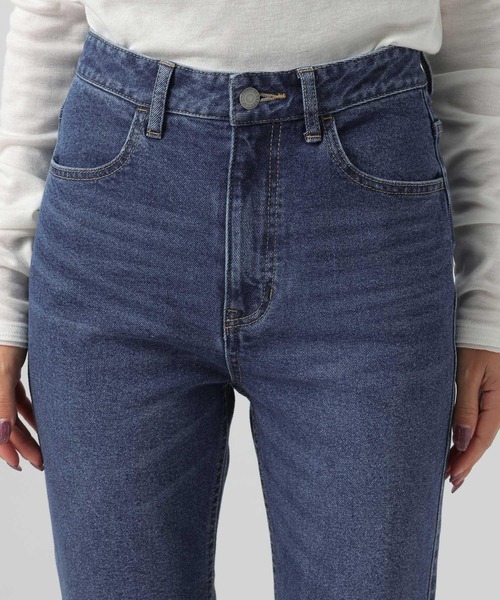 セール】[ウエストゴム・もも周りすっきり]ベーシックフレアデニム