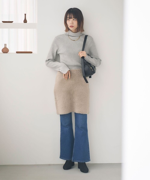 セール】[ウエストゴム・もも周りすっきり]ベーシックフレア