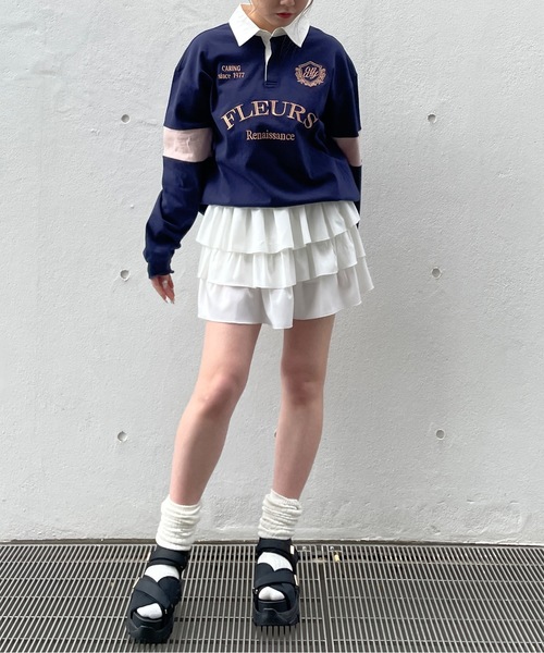 XGIRL ラガーシャツワンピース 極美品✨エックスガール X-girl Stagesラガーシャツ￥6,490