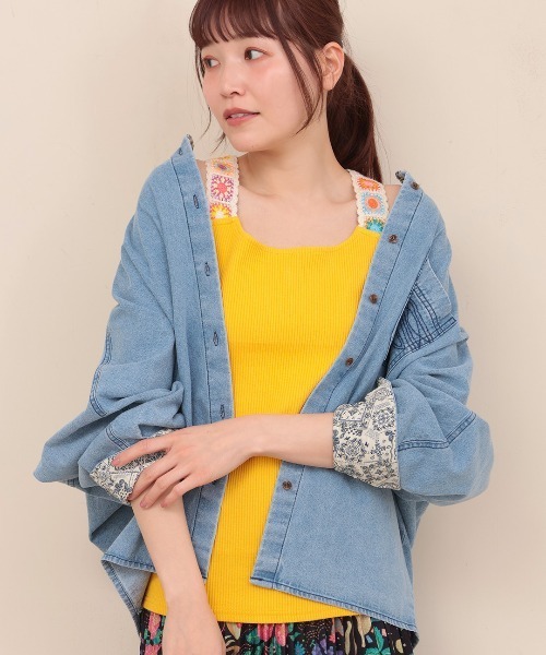 チチカカ(チチカカ)の「クロシェインナータンクトップ(タンクトップ・レディース・トップグレー/イエロー/ブラック・MEDIUM/LARGE)」の3枚目の写真