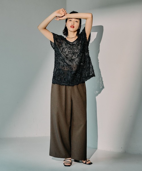 その他 chunta32508W3 セール】スラックスギャザーワイドパンツ 242669（その他パンツ