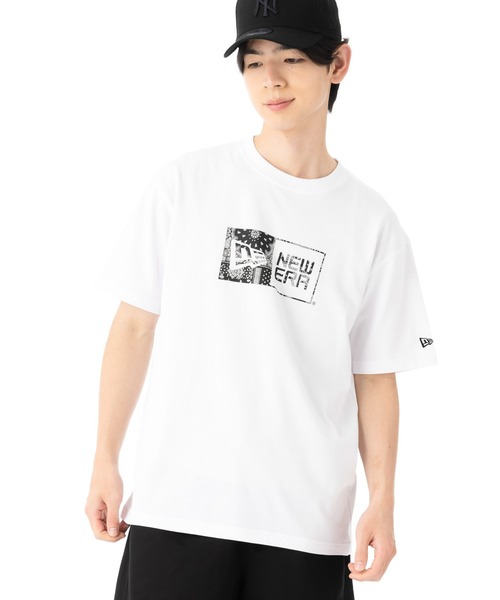 NEW ERA(ニューエラ)の「ニューエラ 半袖Tシャツ コットン ペイズリーボックスロゴ(Tシャツ/カットソー・メンズ・ホワイト/ブラック・XXL/M/S/L/XL)」の4枚目の写真