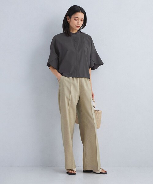 green label relaxing(グリーンレーベルリラクシング)の「【結論シリーズ】ニーハイフレアパンツ -マシンウォッシャブル-(その他パンツ・レディース・ベージュ/ネイビー/イエロー/ナチュラル/コバルトブルー・40/38/36/34/SHORT/TALL)」の6枚目の写真