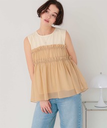 シフォンフリルドッキングトップス