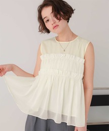 シフォンフリルドッキングトップス