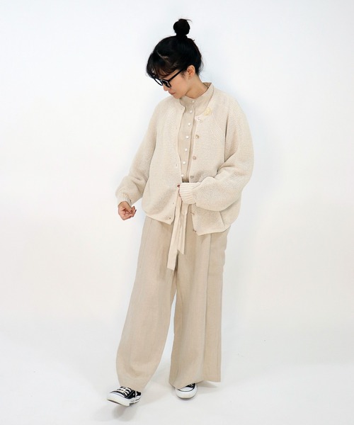 haupia（ハウピア）の「ちょうちょはどこに止まる。【ブローチ付きニット】（カーディガン/ボレロ・レディース・ブラック/サックスブルー/ラベンダー/ベージュ・MEDIUM）」の12枚目の写真