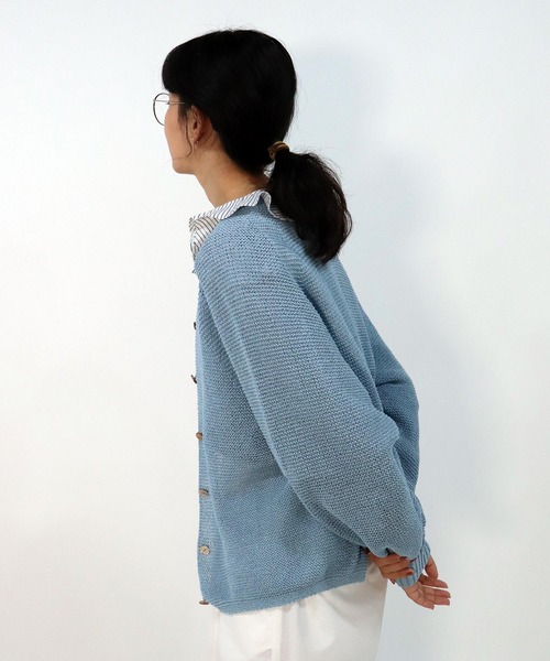 haupia（ハウピア）の「ちょうちょはどこに止まる。【ブローチ付きニット】（カーディガン/ボレロ・レディース・ブラック/サックスブルー/ラベンダー/ベージュ・MEDIUM）」の21枚目の写真