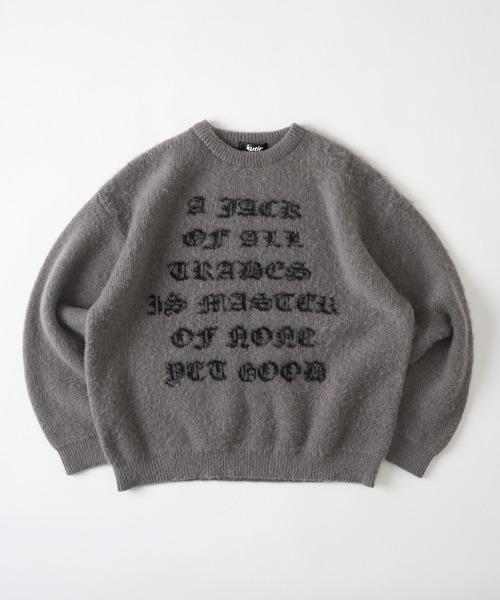 kutir（クティール）の「DESIGN LOGO KNIT/デザインロゴニット（ニット/セーター・メンズ・ブラック/グレー/ネイビー・MEDIUM/LARGE）」の3枚目の写真