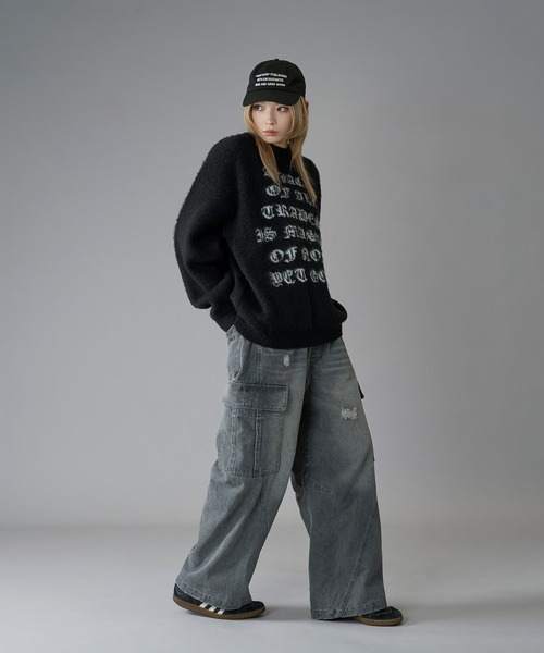 kutir（クティール）の「DESIGN LOGO KNIT/デザインロゴニット（ニット/セーター・メンズ・ブラック/グレー/ネイビー・MEDIUM/LARGE）」の6枚目の写真