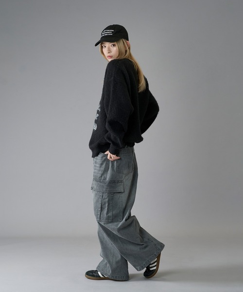 kutir（クティール）の「DESIGN LOGO KNIT/デザインロゴニット（ニット/セーター・メンズ・ブラック/グレー/ネイビー・MEDIUM/LARGE）」の7枚目の写真