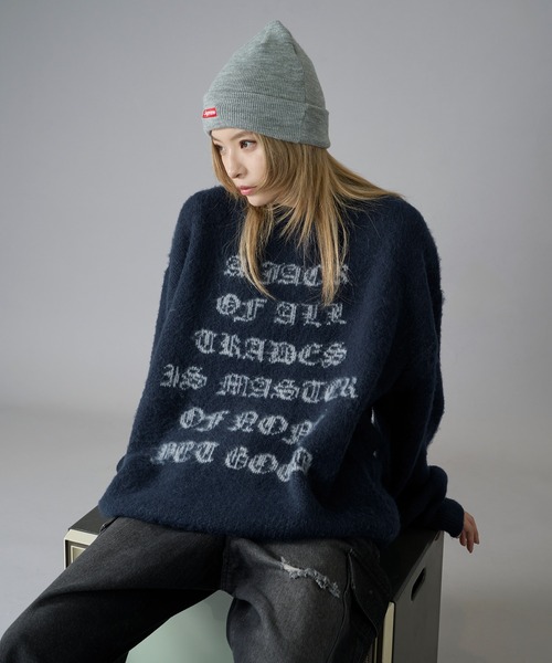 kutir（クティール）の「DESIGN LOGO KNIT/デザインロゴニット（ニット/セーター・メンズ・ブラック/グレー/ネイビー・MEDIUM/LARGE）」の20枚目の写真