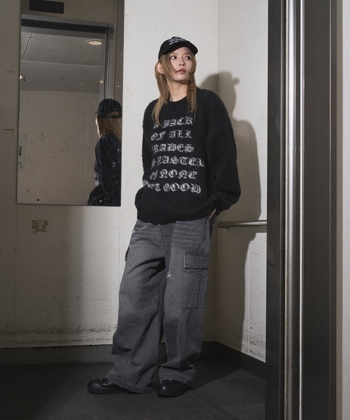 kutir（クティール）の「DESIGN LOGO KNIT/デザインロゴニット（ニット/セーター・メンズ・ブラック/グレー/ネイビー・MEDIUM/LARGE）」の14枚目の写真