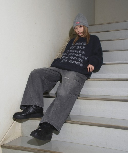 kutir（クティール）の「DESIGN LOGO KNIT/デザインロゴニット（ニット/セーター・メンズ・ブラック/グレー/ネイビー・MEDIUM/LARGE）」の17枚目の写真