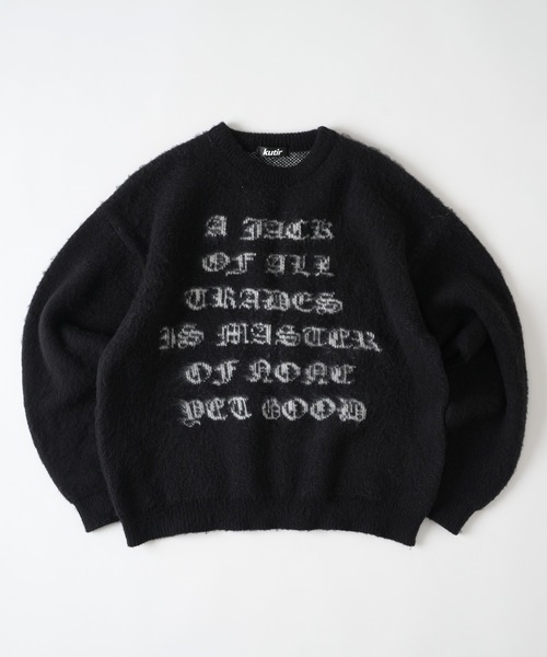 kutir（クティール）の「DESIGN LOGO KNIT/デザインロゴニット（ニット/セーター・メンズ・ブラック/グレー/ネイビー・MEDIUM/LARGE）」の8枚目の写真