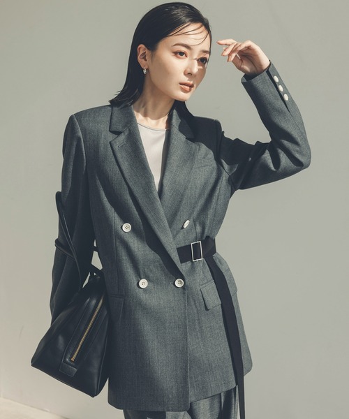 【完売品】anuans／スプリングウールダブルジャケット セットアップ対応】スプリングウールダブルジャケット