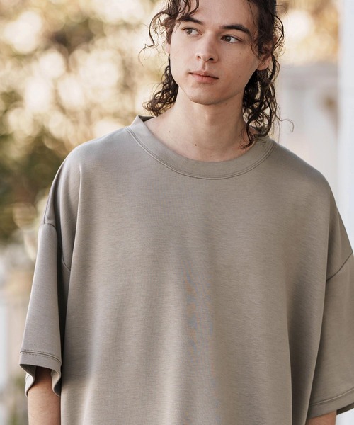 CAMBIO(カンビオ)の「mt9470-ルーズシルエットサイドポケットポンチTシャツ(Tシャツ/カットソー・メンズ・ブラック/ベージュ/ホワイト・S/M/L)」の6枚目の写真