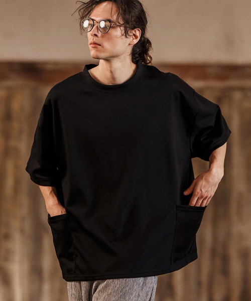 CAMBIO(カンビオ)の「mt9470-ルーズシルエットサイドポケットポンチTシャツ(Tシャツ/カットソー・メンズ・ブラック/ベージュ/ホワイト・S/M/L)」の15枚目の写真