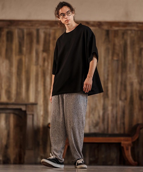 CAMBIO(カンビオ)の「mt9470-ルーズシルエットサイドポケットポンチTシャツ(Tシャツ/カットソー・メンズ・ブラック/ベージュ/ホワイト・S/M/L)」の16枚目の写真