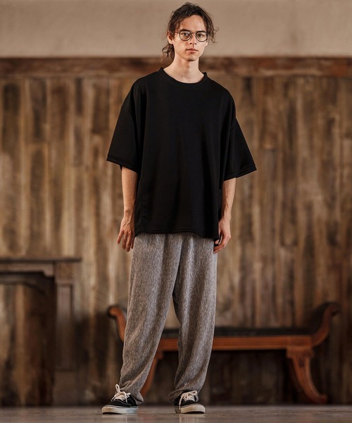CAMBIO(カンビオ)の「mt9470-ルーズシルエットサイドポケットポンチTシャツ(Tシャツ/カットソー・メンズ・ブラック/ベージュ/ホワイト・S/M/L)」の17枚目の写真