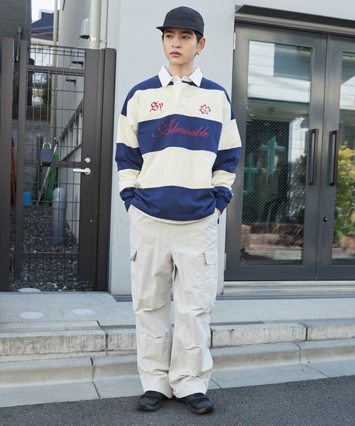 WEGO（ウィゴー）の「WEGO/グラフィックラガーシャツ（Tシャツ/カットソー・メンズ・ブラック/オフホワイト・MEDIUM/LARGE）」の3枚目の写真