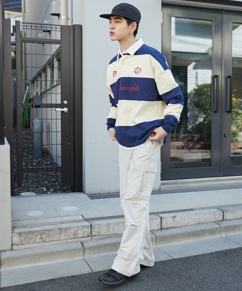 WEGO（ウィゴー）の「WEGO/グラフィックラガーシャツ（Tシャツ/カットソー・メンズ・ブラック/オフホワイト・MEDIUM/LARGE）」の10枚目の写真