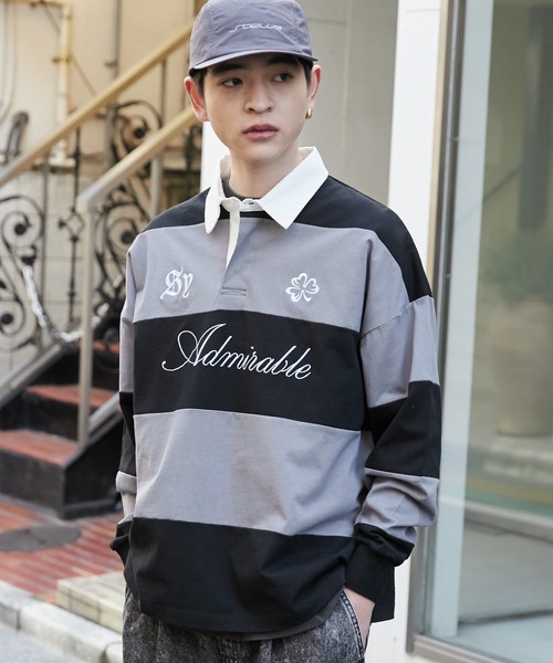 WEGO（ウィゴー）の「WEGO/グラフィックラガーシャツ（Tシャツ/カットソー・メンズ・ブラック/オフホワイト・MEDIUM/LARGE）」の11枚目の写真