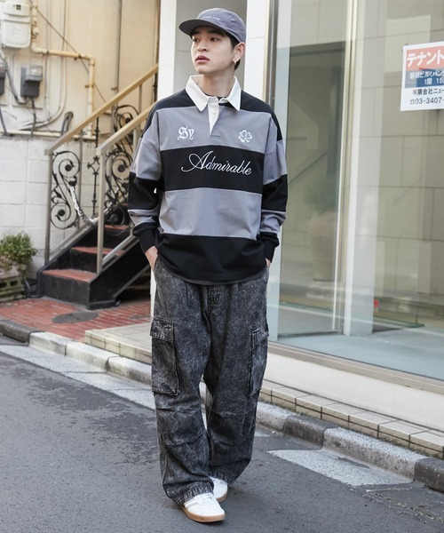 WEGO（ウィゴー）の「WEGO/グラフィックラガーシャツ（Tシャツ/カットソー・メンズ・ブラック/オフホワイト・MEDIUM/LARGE）」の15枚目の写真