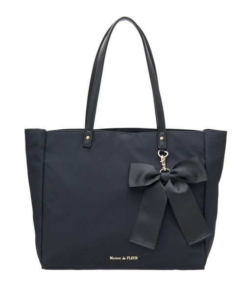 Maison de FLEUR(メゾンドフルール)の「リボンチャーム付き3ルームトートバッグ(トートバッグ・レディース・ネイビー/ベージュ/ブラック・FREE)」の20枚目の写真
