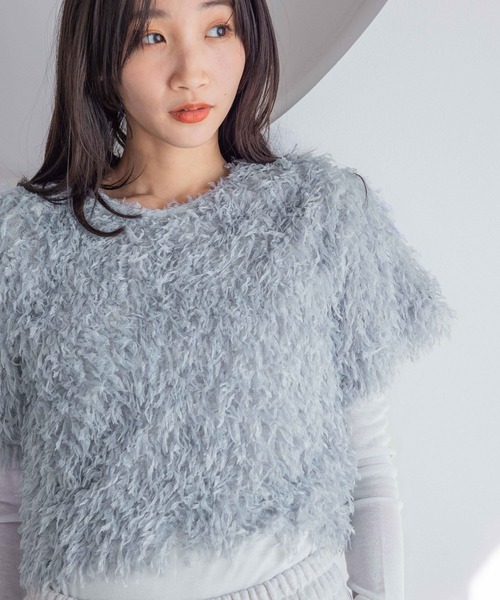 LOWRYS FARM(ローリーズファーム)の「2WAYフリンジフェザー2P 293472(Tシャツ/カットソー・レディース・アイボリー/ブラック/ブルー・FREE)」の18枚目の写真