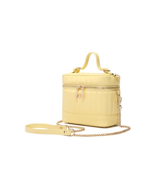 MERCURYDUO(マーキュリーデュオ)の「【MERCURYDUO/マーキュリーデュオ】ストライプキルティング バニティミニショルダーバッグ(ショルダーバッグ・レディース・ブラック/アイボリー/シルバー/イエロー/ピンク・FREE)」の6枚目の写真