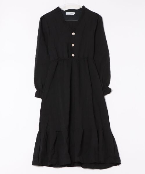 urge:(アージコロン )の「【URGE:】ワッシャー ティアード パール風ボタン 長袖 ミモレ丈 ワンピース(ワンピース・レディース・ブラック/ホワイト/レッド・SMALL/MEDIUM/LARGE/X-LARGE)」の13枚目の写真