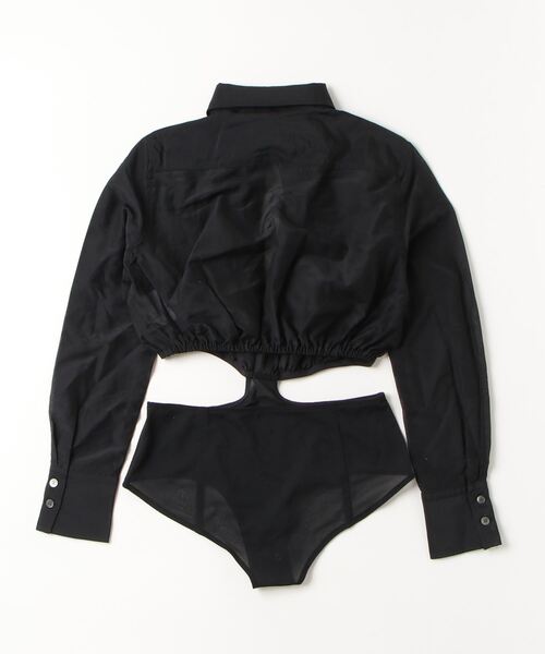 JOHN LAWRENCE SULLIVAN(ジョンローレンスサリバン)の「VOILE BODY SUIT GATHERED SHIRT(シャツ/ブラウス・レディース・ブラック/グレー・X-SMALL/SMALL)」の5枚目の写真