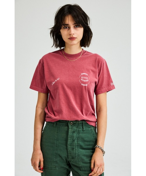PARROTT CANVAS(パロットキャンバス)の「LOCAL MAKERS S/S T-SHIRT(Tシャツ/カットソー・レディース・チャコールグレー/レッド・FREE)」の5枚目の写真
