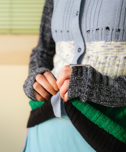 PAMM（パム）の「格子のカーディガン（カーディガン/ボレロ・レディース・ブラック×グリーン/ボルドー・フリー）」の10枚目の写真