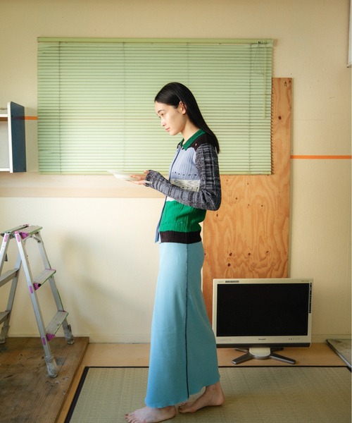 PAMM（パム）の「格子のカーディガン（カーディガン/ボレロ・レディース・ブラック×グリーン/ボルドー・フリー）」の6枚目の写真