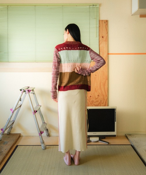 PAMM（パム）の「格子のカーディガン（カーディガン/ボレロ・レディース・ブラック×グリーン/ボルドー・フリー）」の18枚目の写真