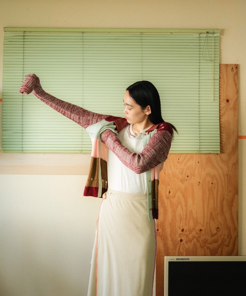 PAMM（パム）の「格子のカーディガン（カーディガン/ボレロ・レディース・ブラック×グリーン/ボルドー・フリー）」の16枚目の写真