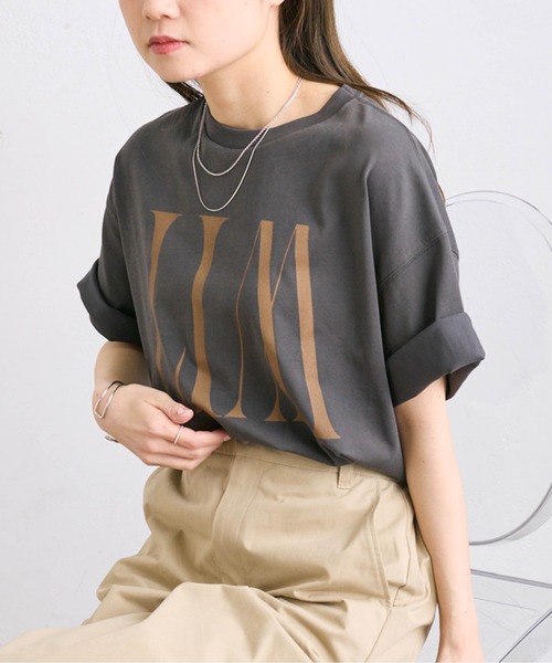 PUAL CE CIN（ピュアルセシン）の「【WEB限定】リバースロゴT（Tシャツ/カットソー・レディース・オフホワイト/キャメル/チャコールグレー・FREE）」の18枚目の写真