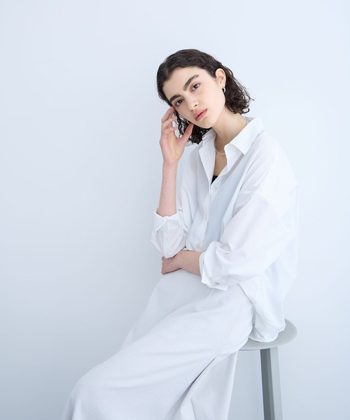 N.O.R.C（ノーク）の「コンフォータブルシャツ（シャツ/ブラウス・レディース・オフホワイト/ブルー/ネイビー/サックスブルー・フリー）」の8枚目の写真