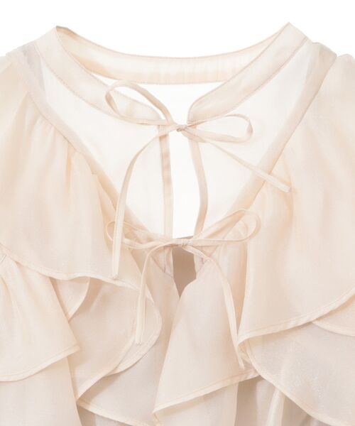 earth music&ecology（アースミュージックアンドエコロジー）の「SET2点フリルボレロ＋ナローワンピース（ドレス・レディース・ブラック/ライトベージュ・M/S）」の4枚目の写真