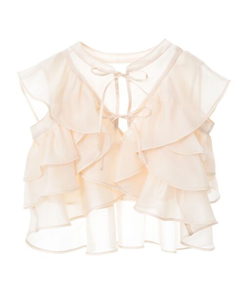 earth music&ecology（アースミュージックアンドエコロジー）の「SET2点フリルボレロ＋ナローワンピース（ドレス・レディース・ブラック/ライトベージュ・M/S）」の7枚目の写真