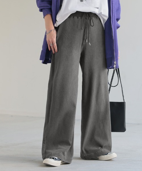 HUG.U（ハグユー）の「革命デニム ウエストリブゴムパンツ（デニムパンツ・レディース・ネイビー系/ワンウォッシュ/グレー/ライトブルー/ライトグレー/ブラック系・LL/S/M/L）」の17枚目の写真