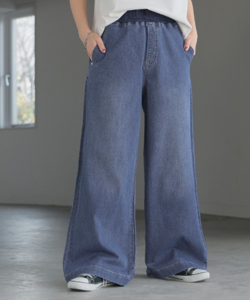 HUG.U（ハグユー）の「革命デニム ウエストリブゴムパンツ（デニムパンツ・レディース・ネイビー系/ワンウォッシュ/グレー/ライトブルー/ライトグレー/ブラック系・LL/S/M/L）」の14枚目の写真