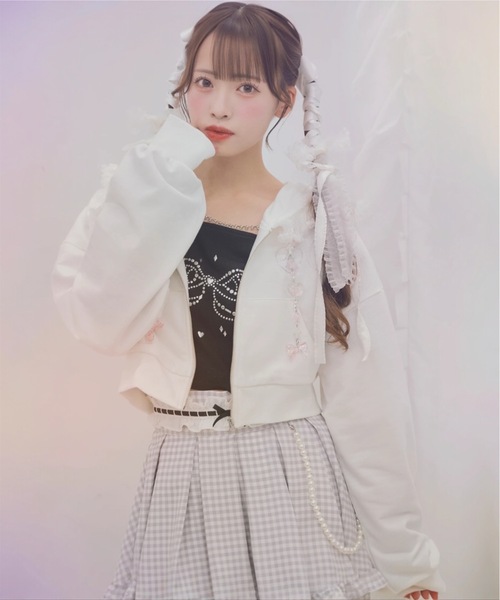 Ank Rouge（アンクルージュ）の「フリフリリボンスカパン（スカート・レディース・グレー/ブラック/A・M）」の9枚目の写真