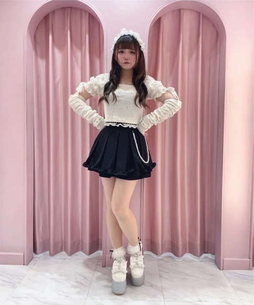 Ank Rouge（アンクルージュ）の「フリフリリボンスカパン（スカート・レディース・グレー/ブラック/A・M）」の15枚目の写真