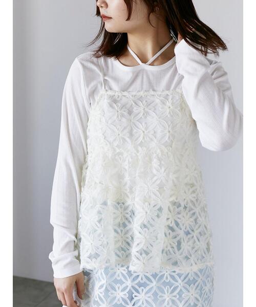 ehka sopo(エヘカソポ)の「2WAYクルーネックカットソー(Tシャツ/カットソー・レディース・オフホワイト/ミント/ブラック・F)」の1枚目の写真