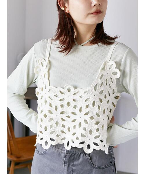 ehka sopo(エヘカソポ)の「2WAYクルーネックカットソー(Tシャツ/カットソー・レディース・オフホワイト/ミント/ブラック・F)」の2枚目の写真